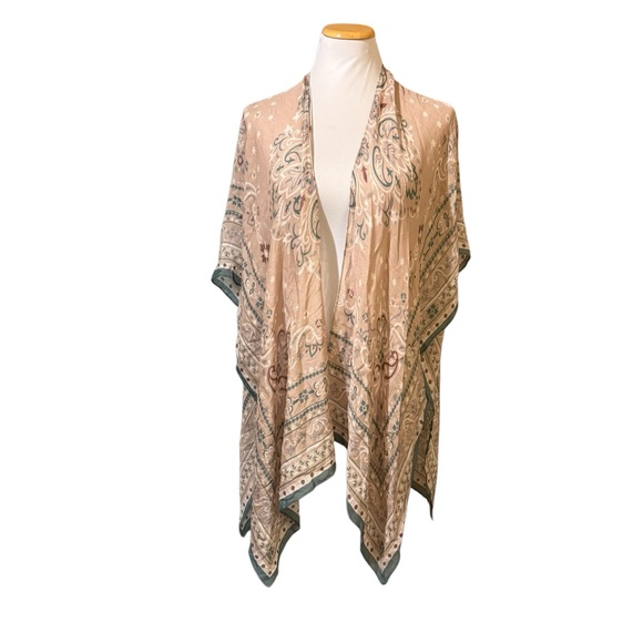 NWT Lucky Brand Paisley Boho Kimono - Picture 5 of 9